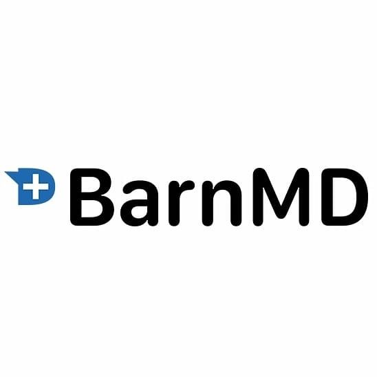 BarnMD logo with a blue medical cross icon and bold black text.